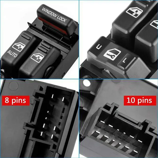 Alt view image 6 of 7 - 19259961 Power Window Switch Front Driver Side Compatible for 2000-2002 Chevy Silverado 1500HD 2500HD Suburban & 2002 Cadillac Escalade & 2001 GMC Sierra Yukon XL
