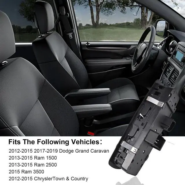 Alt view image 7 of 7 - Driver Side Master Power Window Switch 9 Pins + 3Pins Compatible with 2012-2015 17-19 Dodge Grand Caravan 2013-2015 Ram 1500 2500 2015 Ram 3500 2012-2015 Town&Country Replaces# 68110867AB 68110867AA