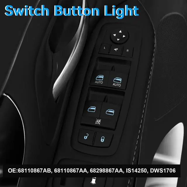 Alt view image 6 of 7 - Driver Side Master Power Window Switch 9 Pins + 3Pins Compatible with 2012-2015 17-19 Dodge Grand Caravan 2013-2015 Ram 1500 2500 2015 Ram 3500 2012-2015 Town&Country Replaces# 68110867AB 68110867AA