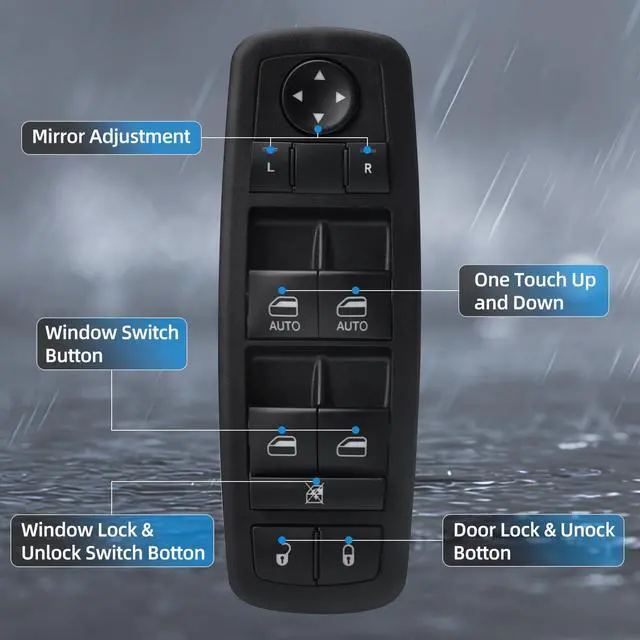 Alt view image 7 of 7 - Power Master Window Switch | Front Left Driver Side| 11 Pins | Compatible with 20112013 Dodge Durango, 2011-2013 Jeep Grand Cherokee | Replace OE 68086693AC | Window Buttons