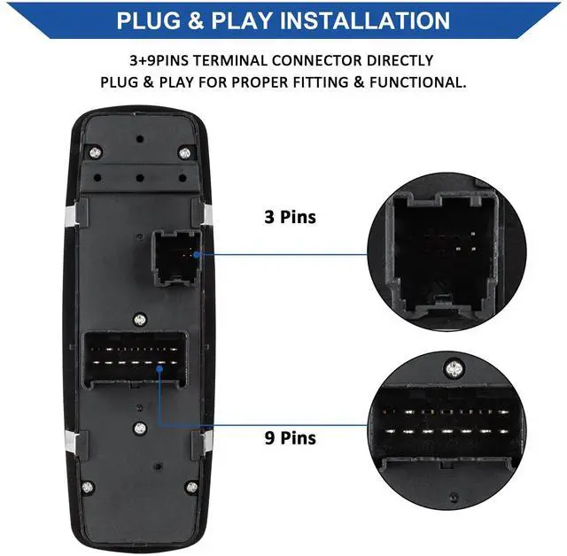 Alt view image 3 of 7 - Driver Power Window Switch for 2013-2015 Ram 1500 2500 68110867AB