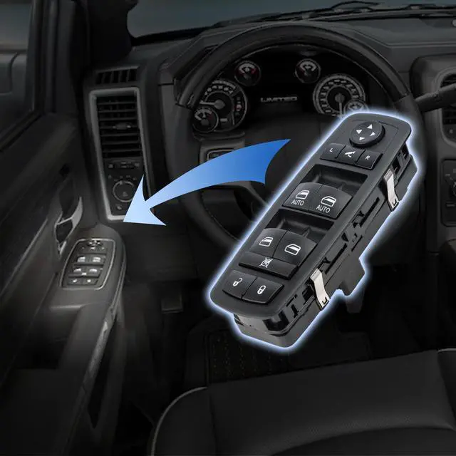 Alt view image 6 of 7 - Driver Power Window Switch for 2013-2015 Ram 1500 2500 68110867AB