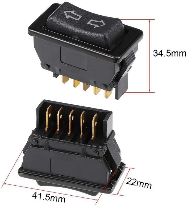Alt view image 4 of 6 - Universal 5-Pin Car Window Switch - Master Rocker Switch With Wiring Harness - Momentary Glass Lifter - DC 12V