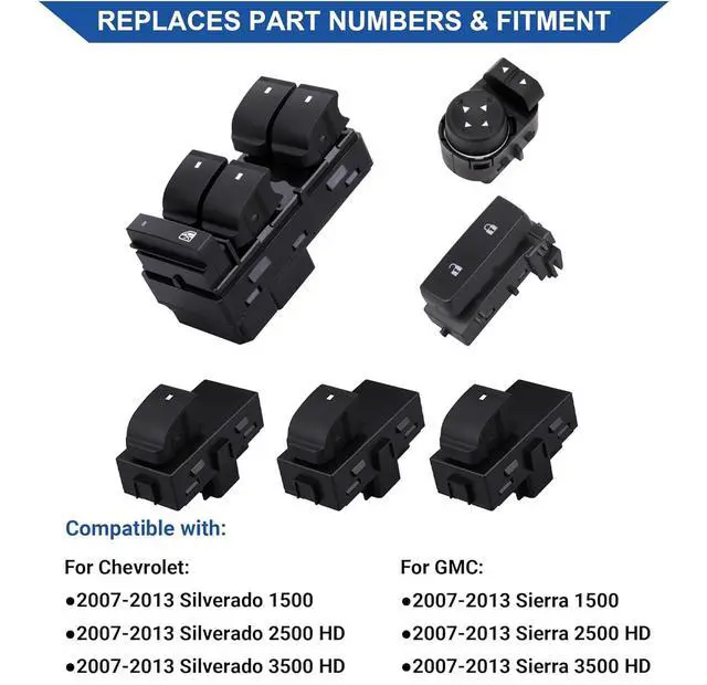 Alt view image 2 of 6 - Power Window Switch & Door & Mirror Control Switch Button