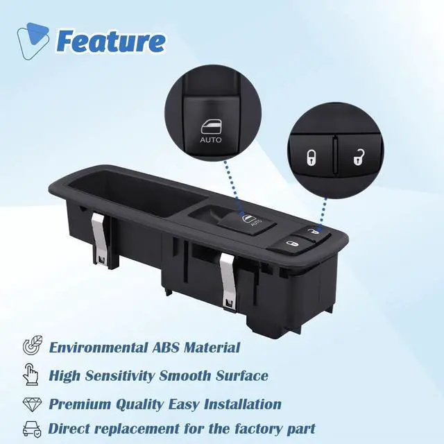 Alt view image 5 of 7 - Passenger Power Window Switch for 2008-2012 Dodge Grand Caravan