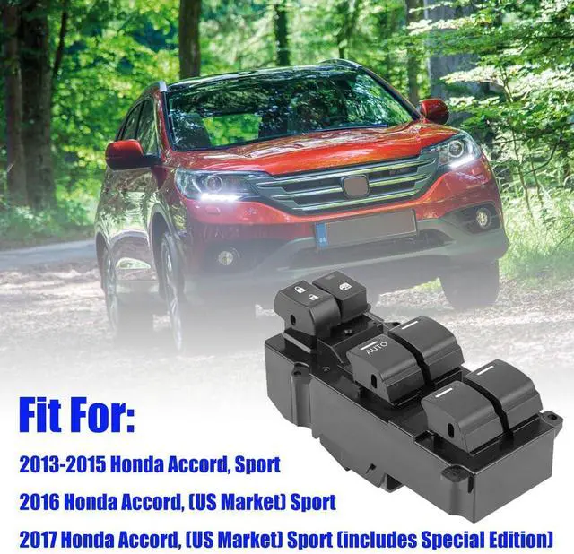 Alt view image 2 of 6 - 35750-T2A-A91 Power Window Master Switch for 2013-2017 Honda Accord Sport