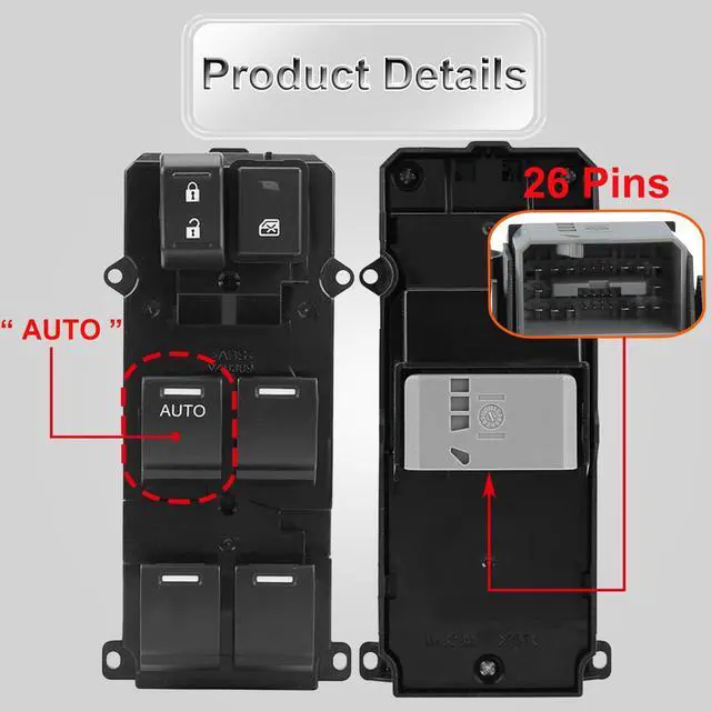 Alt view image 4 of 6 - 35750-T2A-A91 Power Window Master Switch for 2013-2017 Honda Accord Sport