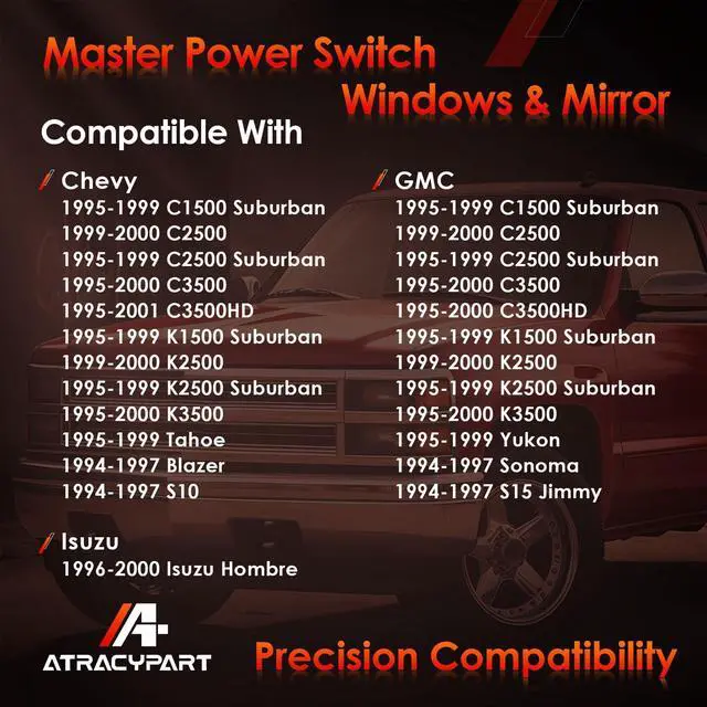 Alt view image 3 of 7 - Window & Mirror Switch, Fit for 1994-2001 Chevy GMC C1500 C2500 C3500 Tahoe
