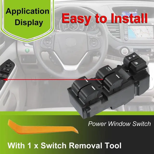Alt view image 6 of 6 - 35750-T2A-A91 Power Window Master Switch for 2013-2017 Honda Accord Sport