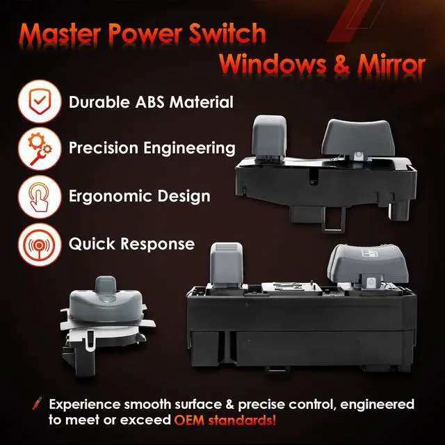 Alt view image 4 of 7 - Window & Mirror Switch, Fit for 1994-2001 Chevy GMC C1500 C2500 C3500 Tahoe