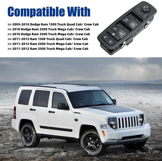Alt view image 2 of 7 - Master Window Switch Compatible with 2009-2012 Dodge Ram 1500-3500
