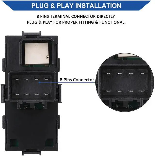 Alt view image 4 of 7 - 2pcs Passenger Window Switch for 2007-2013 Chevy Silverado/GMC Sierra