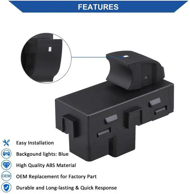 Alt view image 7 of 7 - 2pcs Passenger Window Switch for 2007-2013 Chevy Silverado/GMC Sierra