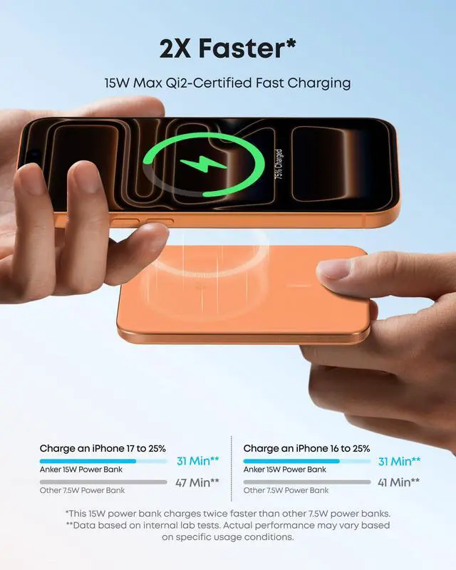 Alt view image 4 of 6 - Nano Magnetic Power Bank, 5,000mAh Qi2-Certified 15W Portable Charger