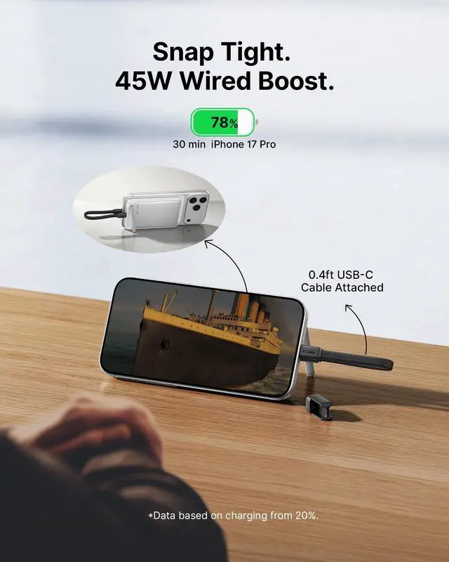 Alt view image 4 of 7 - for MagSafe Qi2 15W Portable Charger, Slimmest 10000mAh Power Bank