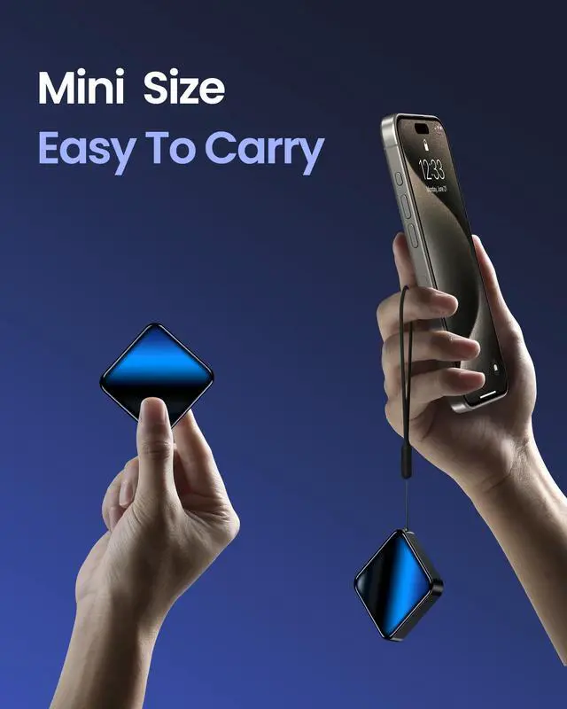Alt view image 7 of 7 - 10000mAh Small Power BankFast Charge Mini Portable Charger, USB C Input/Output with External Battery Pack, Smart LED DisplaySuitable for iPhone, Samsung, iPad and Tablets.