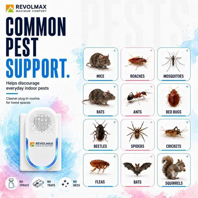 Alt view image 3 of 7 - COR-E29, Ultrasonic Pest Control Repeller - Electronic & Ultrasound, Indoor Plug-in Repellent - Get rid of - Rodents, Mice, Squirrels, Bats, Insects, Bed Bugs, Ants, Fleas, Spiders, Roaches (3 Pack)