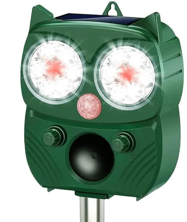 Main image of Solar Animal Repeller, Ultrasonic Repellent, Motion Detection, LED Flashing Light, Dog, Cat Repellent, Squirrel, Raccoon, Skunk, Rabbit, Rodent, Fox, Deer, etc.