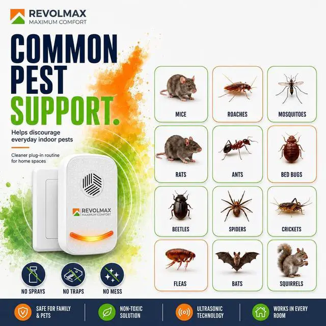 Alt view image 3 of 7 - RX-78, Ultrasonic Pest Control Repeller - Electronic & Ultrasound, Indoor Plug-in Repellent - Get rid of - Rodents, Mice, Squirrels, Bats, Insects, Bed Bugs, Ants, Fleas, Spiders, Roaches (6Pack)