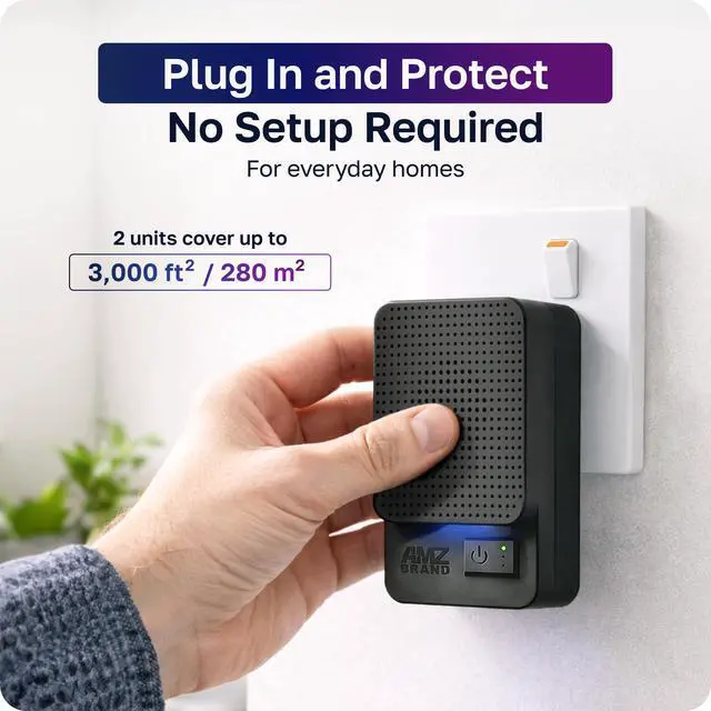 Alt view image 5 of 7 - Professional Ultrasonic Pest Repeller Plug In | Powerful Ant, Rat & Mouse Repellent | 3 Modes Deterrent | Complements Traps, Poisons, Sprays | 2 Pack