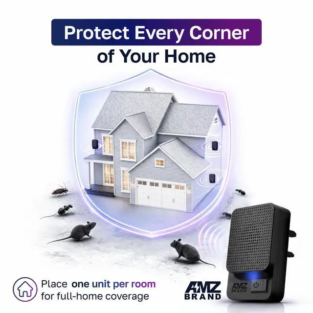Alt view image 6 of 7 - Professional Ultrasonic Pest Repeller Plug In | Powerful Ant, Rat & Mouse Repellent | 3 Modes Deterrent | Complements Traps, Poisons, Sprays | 2 Pack