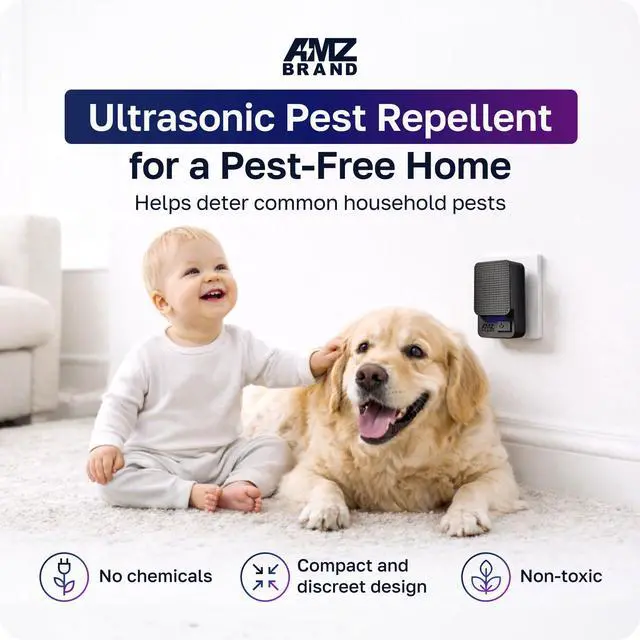 Alt view image 7 of 7 - Professional Ultrasonic Pest Repeller Plug In | Powerful Ant, Rat & Mouse Repellent | 3 Modes Deterrent | Complements Traps, Poisons, Sprays | 2 Pack