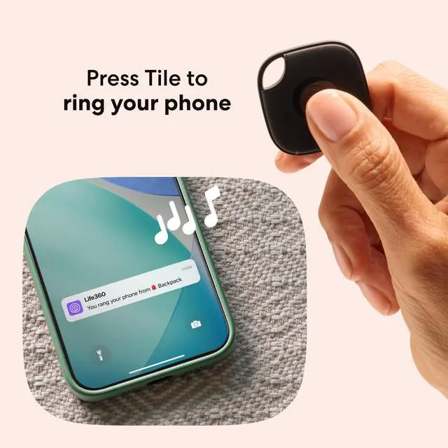 Alt view image 4 of 6 - Tile - Bluetooth Tracker, Keys Finder and Item Locator for Keys, Bags and More. Phone Finder. Both iOS and Android Compatible. 2-Pack (Black/White)