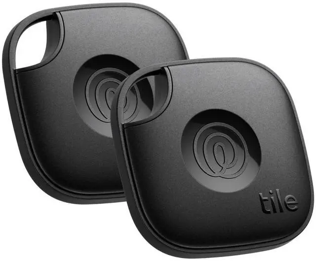 Main image of Tile - Bluetooth Tracker, Keys Finder and Item Locator for Keys, Bags and More. Phone Finder. Both iOS and Android Compatible. 2-Pack (Black)