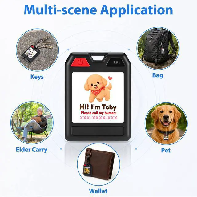 Alt view image 6 of 7 - E-Ink Tracker,Item Finder,Key Finder,Custom Photo & Name Display