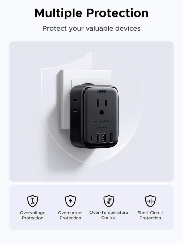 Alt view image 6 of 7 - 20W 8-Port European Travel Plug Adapter GaN
