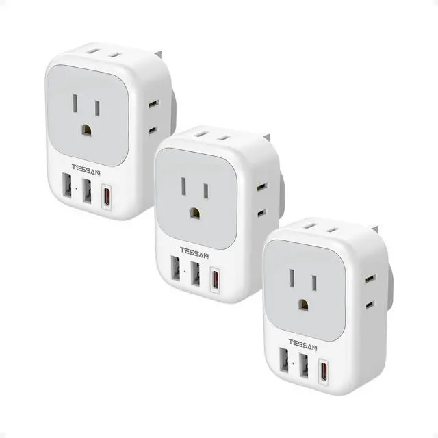 Main image of Type G Adapter for Travel 3 Pack, US to UK Plug Adapter