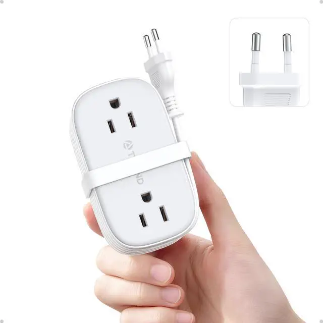Main image of European Travel Plug Adapter with 4 AC Outlets and 2 PD 20W USB C