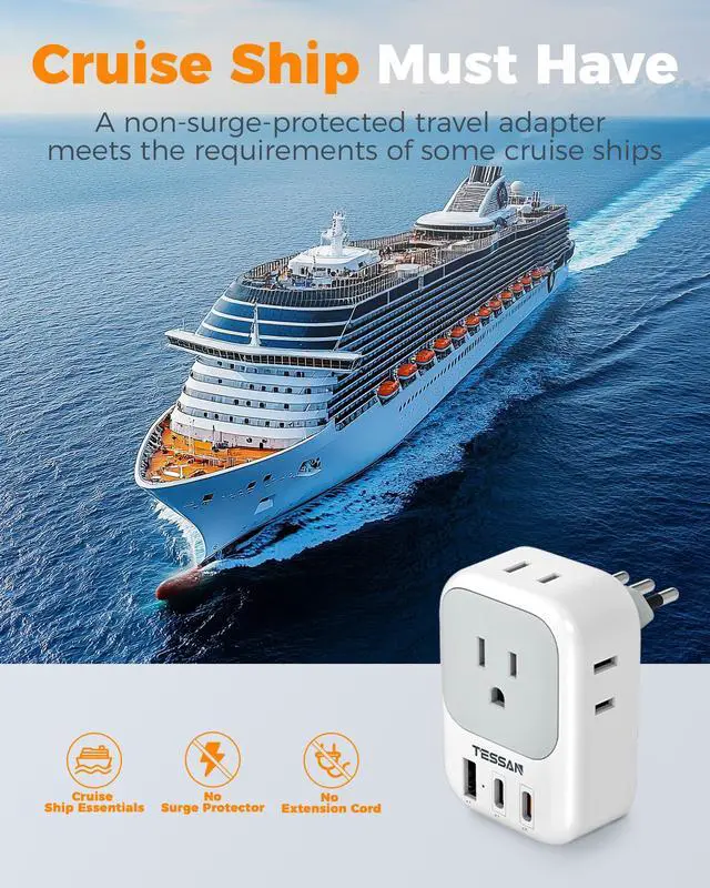 Alt view image 7 of 7 - Italy Travel Plug Adapter 2 Pack Type L