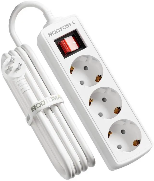 Main image of European to US Plug Adapter 3 AC Outlets