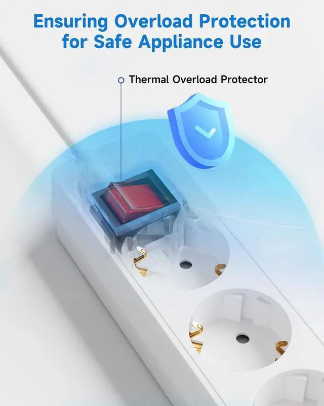 Alt view image 5 of 7 - European to US Plug Adapter 3 AC Outlets