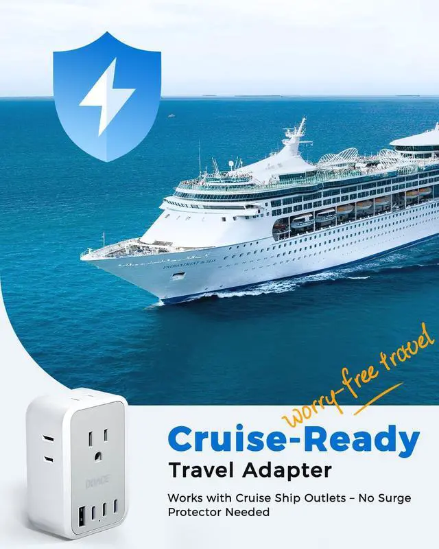 Alt view image 7 of 7 - 45W European Plug Adapter, US to Europe Universal Travel Adapter