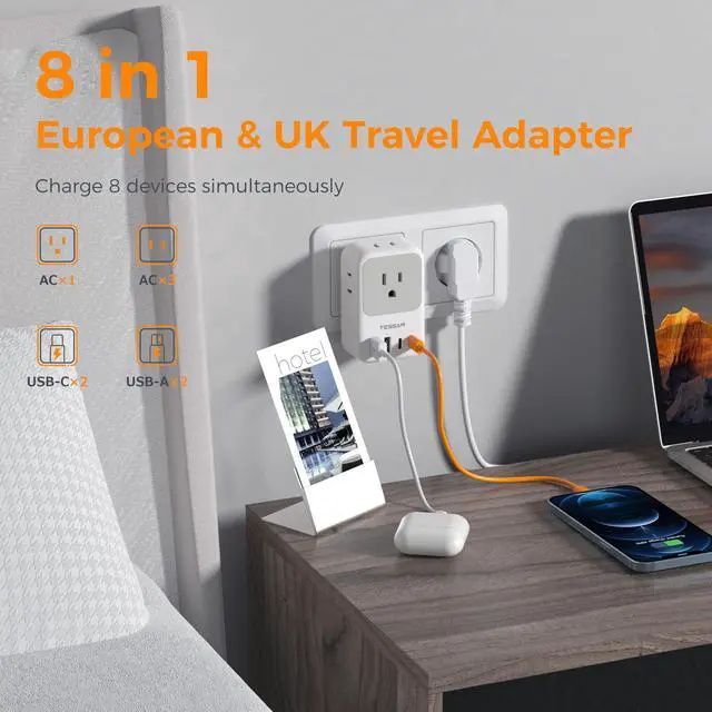 Alt view image 4 of 7 - All European UK Travel Plug Adapter Kit, PD 20W