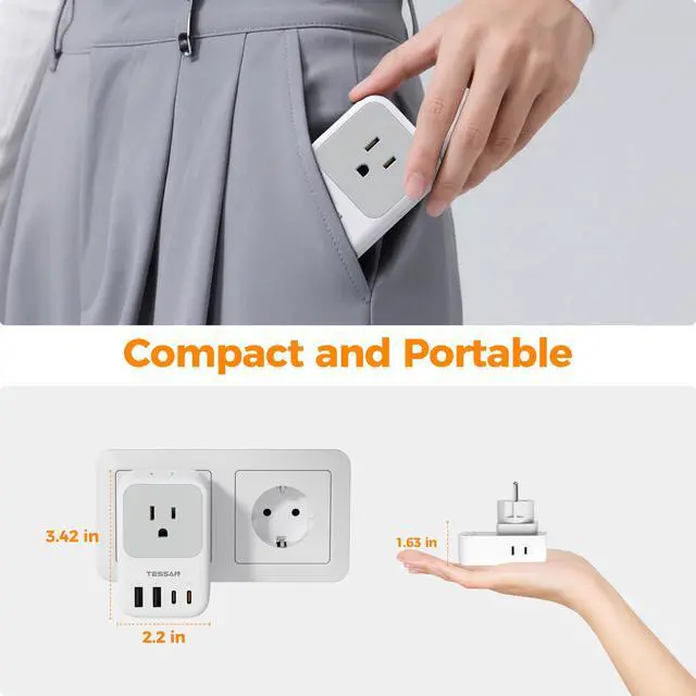Alt view image 6 of 7 - All European UK Travel Plug Adapter Kit, PD 20W