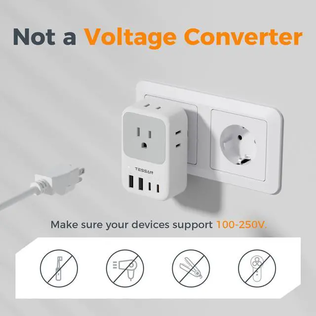 Alt view image 7 of 7 - All European UK Travel Plug Adapter Kit, PD 20W