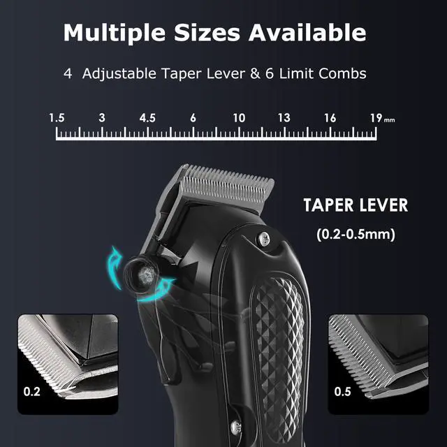 Alt view image 3 of 7 - KM-1071 Professional Hair Clippers for Men, 4-Speed Barber Clippers