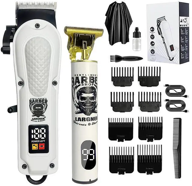 Main image of Hair Clippers for Men, Clippers and Trimmers Set, Barber Clippers, Electric Hair Trimmer with Box, Gifts for Men (White-2in1)