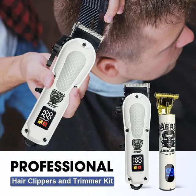 Alt view image 7 of 7 - Hair Clippers for Men, Clippers and Trimmers Set, Barber Clippers, Electric Hair Trimmer with Box, Gifts for Men (White-2in1)