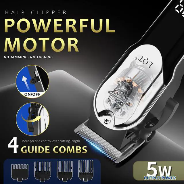 Alt view image 3 of 7 - Professional Barber Kit for Men, Cordless Hair Clipper, Trimmer & Rotary Shaver Set with LED Display, USB-C Rechargeable Battery,Precision Blades,Adjustable Speeds,Low Noise,Grooming Gifts for Men