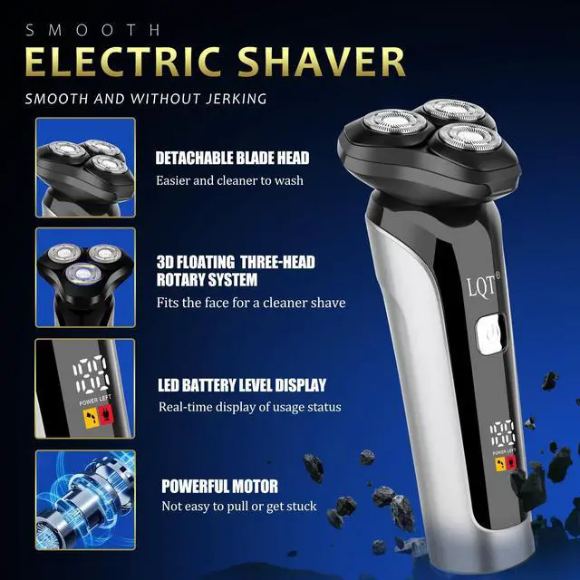 Alt view image 5 of 7 - Professional Barber Kit for Men, Cordless Hair Clipper, Trimmer & Rotary Shaver Set with LED Display, USB-C Rechargeable Battery,Precision Blades,Adjustable Speeds,Low Noise,Grooming Gifts for Men