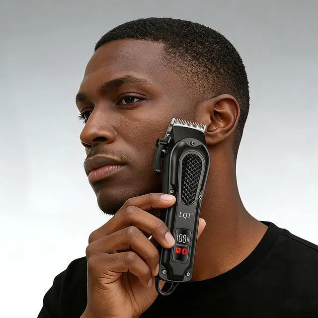 Alt view image 7 of 7 - Men's Professional Hair Clippers KitCordless & Corded Barber Clippers SetGrooming Rechargeable Beard Trimmer with Adjustable Blade Black