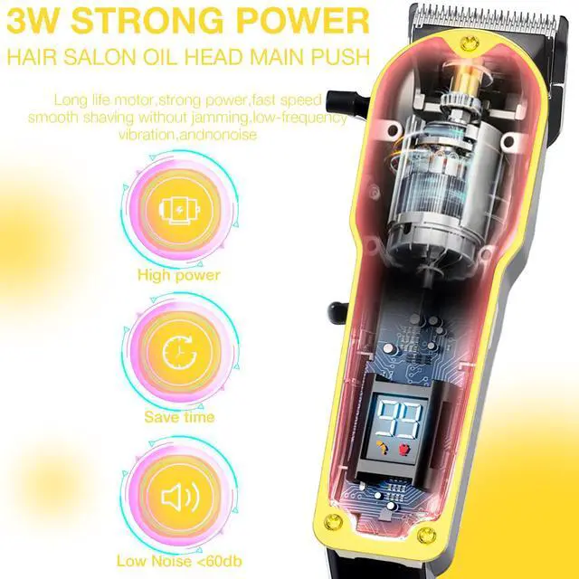 Alt view image 5 of 7 - Hair Clippers for Men with LED Display, 3-Piece Cordless Grooming Kit with Hair Clipper, Beard Trimmer, Foil Shaver Complete Set for Home Barber