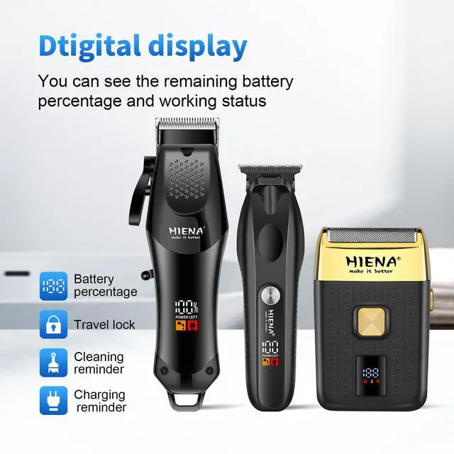 Alt view image 5 of 6 - Professional Hair Clipper Set for Men, Cordless Barber Clippers Set and Trimmer Kit, Foil Shaver & Men's Facial Grooming Tool, USB Rechargeable Electric Beard Trimmer & Nose Hair Trimmer Kit