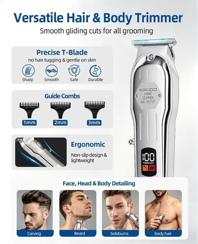 Alt view image 5 of 7 - Cordless Hair Clippers for Men Professional Home Hair Cutting Kit