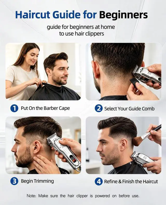 Alt view image 7 of 7 - Cordless Hair Clippers for Men Professional Home Hair Cutting Kit