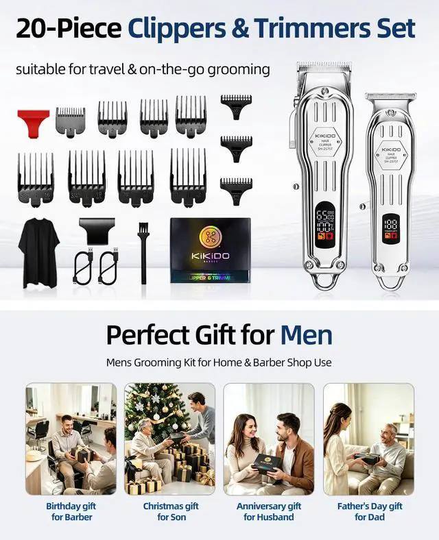 Alt view image 6 of 7 - Cordless Hair Clippers for Men Professional Home Hair Cutting Kit